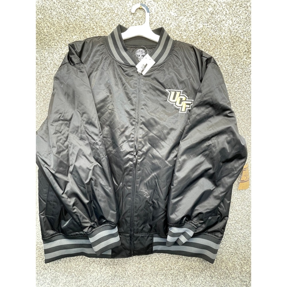 Rivalry Threads UCF Knights Bomber Jacket Mens L Black NEW Full Zip Satin